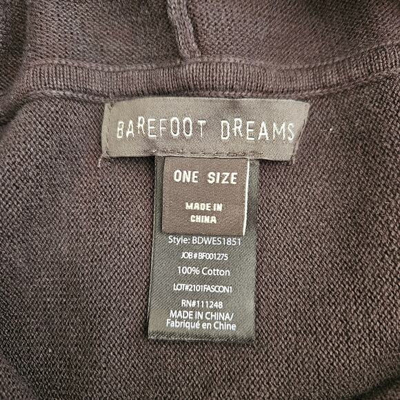 Barefoot Dreams Sunbleached Knit Poncho In Faded Black One Size - Picture 5 of 13